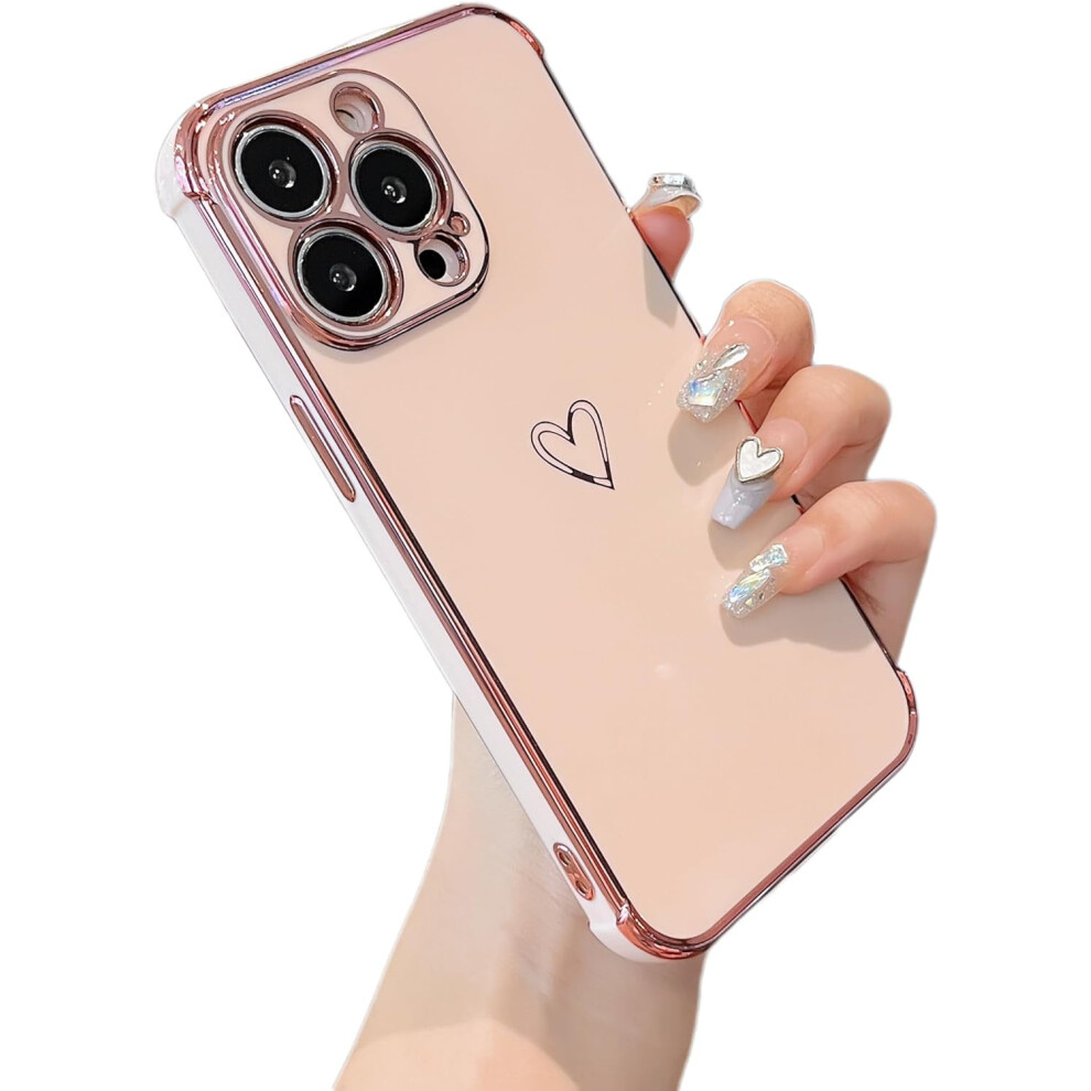 Cute Heart-Plated Iphone 12 Pro Max 6.7" Case With Camera Lens Protection Â Compatible With Iphone 12 Pro Max 9365509236741