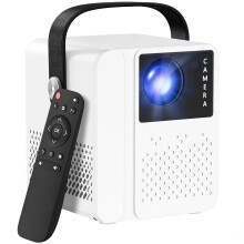 Mini proiector inteligent 4K cu telecomandă, reglare automată a diafragmei, ecran de 120", Wi-Fi/Bluetooth, 2.4G/5G 1080P HD, compatibil cu