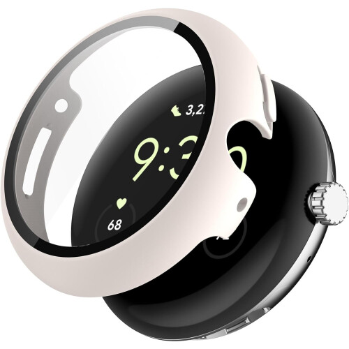 XiHAMA Compatible with Google Pixel Watch 4 (41mm/45mm) Case + Tempered Glass Screen Protector