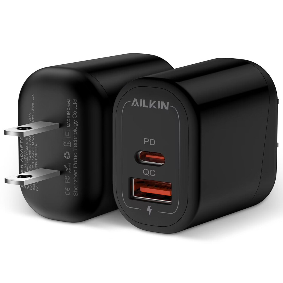 20W Usb-C Pd Wall Charger Block, Qc3.0 Fast Charging, Compatible With Android Phones 9028731247601