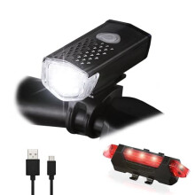 USB Rechargeable Bike Lights Set (Front + Rear), 3 Modes, Compatible with City Commuting, MTB & Outdoor Adventures
