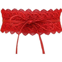 Blonde Sløyfe Høyt Midjebelte Dame Western Elastisk Snøring Opp Sløyfeknute Korsettbelte Stretch Bluse Jeans Kjole Skjørt Linning
