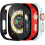 Compatible with Apple Watch 44mm (SE/6/5/4), Slim Bumper Case + Screen Protector, Full Coverage Hard Cover, 3-Pack 1