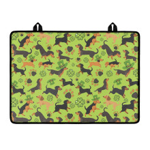 Foldable Heat-Resistant Stovetop Cover Mat – Shamrock & Dachshund Design for St. Patrick’s Day, compatible with induction/gas stoves