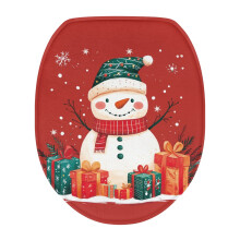 Christmas Snowman Toilet Tank Cover – Flannel, Easy Install, Compatible with Standard Tanks, Ideal for Home, Dorm, Travel & Xmas Gifts