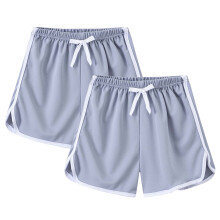 2er-Pack Mädchen-Sportshorts, schnelltrocknende Delfin-Shorts zum Laufen, für Turnen und Tanzen – zum Überziehen mit Kordelzug, einfarbig