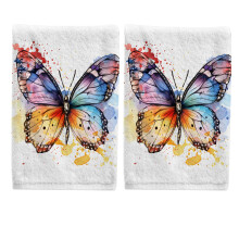 Butterfly Hand Towels Set Cotton Bathroom Decor 15.5x29.5