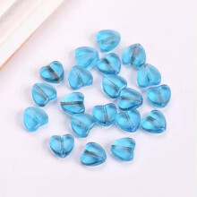 20pcs 10mm Heart Shape Crystal Glass Loose Beads For Jewelry Making DIY Findings-Lake Blue