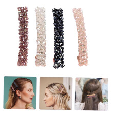 Presilhas de cabelo de metal com strass para mulheres e meninas – rosa, azul-marinho, roxo, branco – presilhas para penteados
