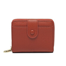 RFID Blocking PU Leather Wallet Zipper Credit Card Wallet Small Business Accordion Card Cases Holder ID Hard Case for Women Men, Multicolor