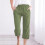 Παντελόνι Capris για γυναίκες βαμβάκι λινό casual καλοκαίρι ίσιο πόδι χαλαρό κορδόνι 1