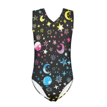 Hippie Børne Badedragter Piger Størrelse 9-10 År Blød Stjerne Måne Heldel Ærmeløs Leotards Hurtigtørrende Strand Børne Piger Badedragt