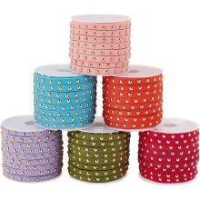 32.8 Yds/30m Faux Suede Cord, 6 Colors, 5mm, PU Leather Trim, Flat Suede String, Punk Golden Rivet – Craft, Costume, Hair, Keychain, Clogs –