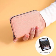 Credit Card Holder,RFID Slots Credit Card Holder Genuine Leather Small Wallet for Women or Men with Zipper