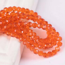 200pcs 4mm Round Ball 32 Facets Crystal Glass Loose Spacer Beads Lot Wholesale-Orange