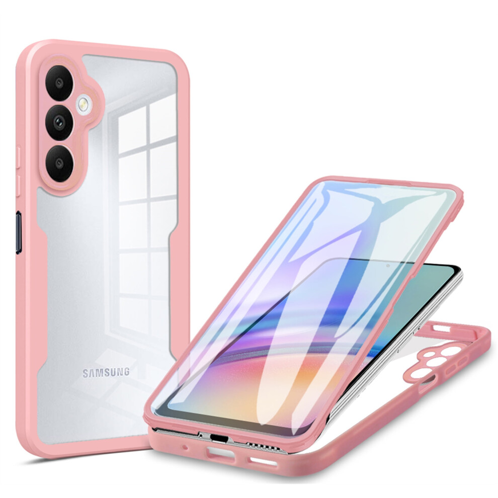 Ccsamll Clear Case With Screen Protector For Samsung Galaxy A55 Â Slim Shockproof Tpu Bumper, Full Body Protection, Qc Pink 9028731729503