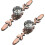 Crystal Diamond-Shaped Drawer Knobs 2-Pack with 170mm Black Leaf Plate 1