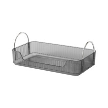 Bathroom Organizer Countertop, Vanity Tray for Skincare Makeup, Counter Organizer for Cosmetics, Toiletries, Lotions, Perfumes Gray