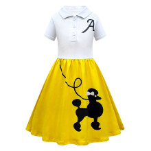 50s Outfit for Girls, Poodle Skirt Dress, Sock Hop Clothing, Retro 50s Dress for Kids, Vintage Style Dress
