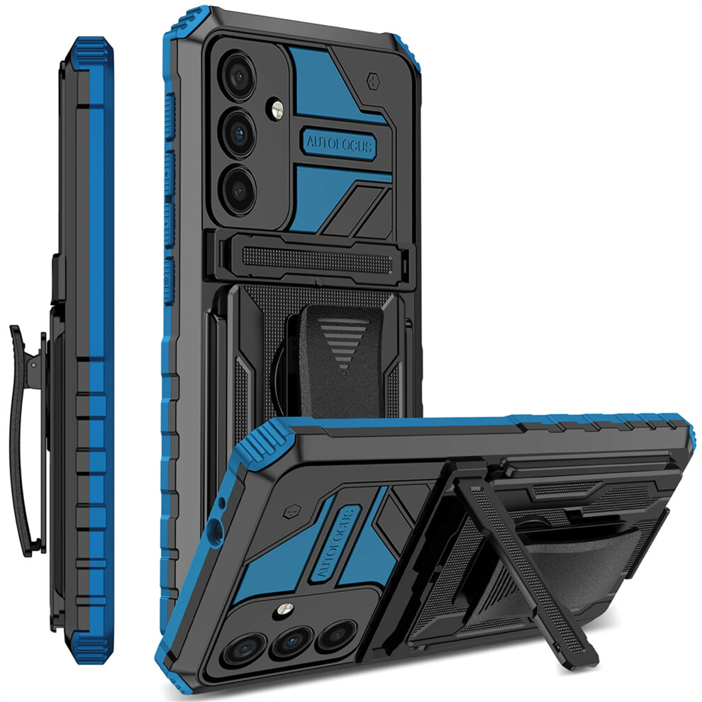 Ccsamll Heavy Duty Armor Case With Belt Clip & Kickstand For Compatible With Samsung Galaxy A34 5G Â Jg Blue 9028731730417