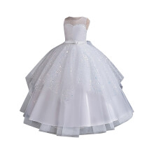 Toddler Girls Dresses Sleeveless O-Neck Formal Party Dress For Kids Embroidered Flower Girl Bridesmaid Birthday Prom Pageant Maxi Stylish 8-9Y
