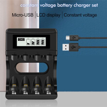 4 Platser 1,5V Li-Ion Batterier Laddare  Batteriladdare för Uppladdningsbara Li-Ion Batterier