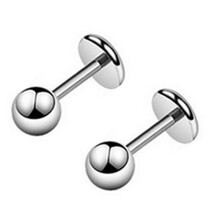 Ørestikker Enkle, let matchende titaniumstål vægtstangformede helix-tragus øreringe til kvinder til fest stål 1,4 cm