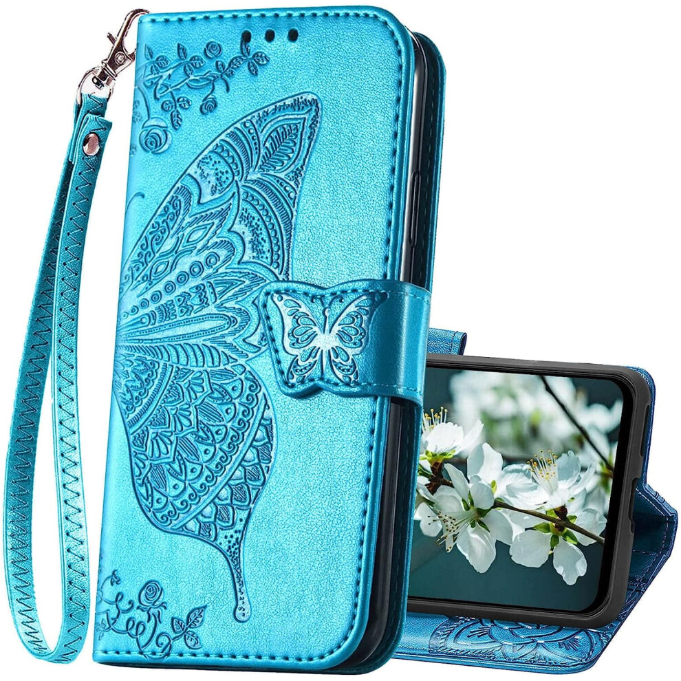 Galaxy A14 5G Wallet Case Â Butterfly-Embossed Pu Leather Flip Cover With Card Slots, Kickstand & Wrist Strap, Compatible With Samsung A14 5G 6.6" 9479868122482