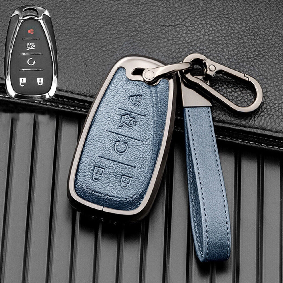 Alloy Leather Car Key Fob Case Cover For Chevy Cruze Malibu Equinox Camaro Trax 9028731731957