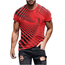 T-shirt da uomo a maniche corte con scollo rotondo in misto cotone, magliette con stampa integrale, top sportivi casual per allenamento, camicetta da