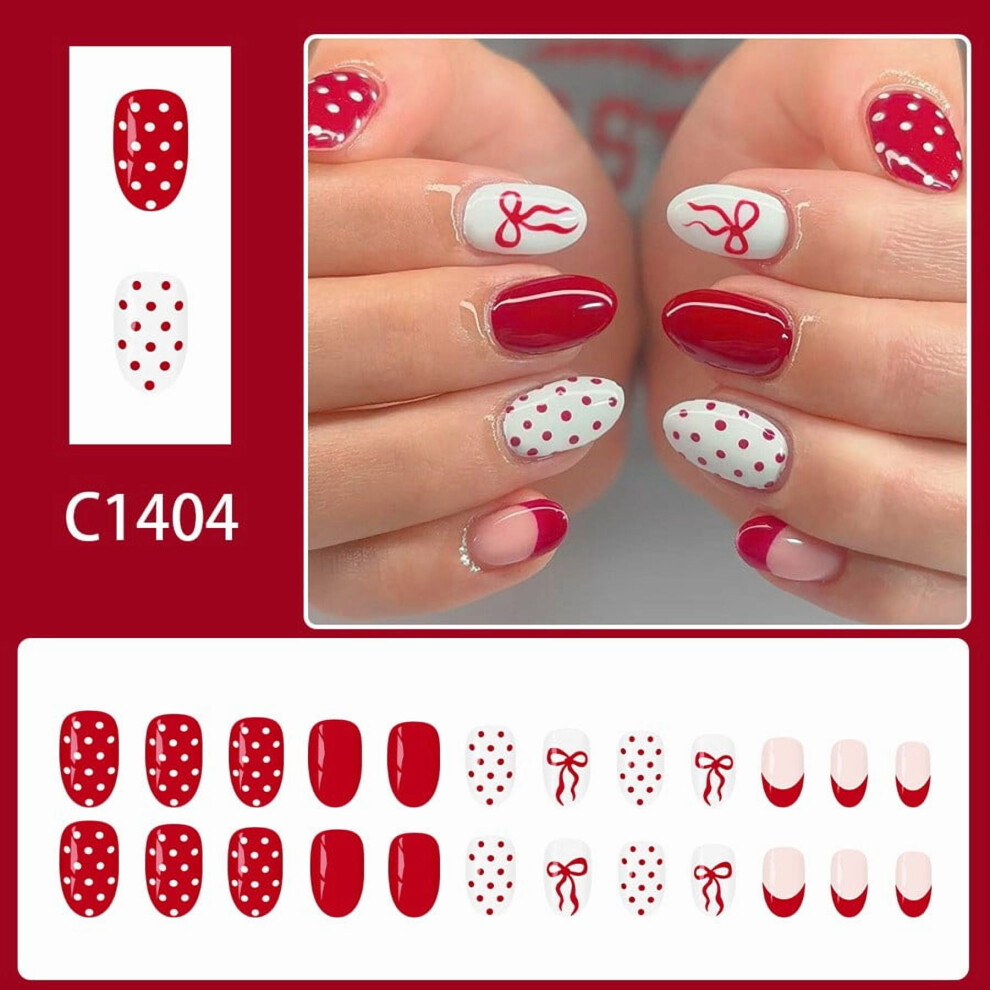 Manicure Tools Kit for Beginners â 24Pcs Wearable Nails, Gentle Shiny Water Pipe Design, Nail Art Practice Set (A)