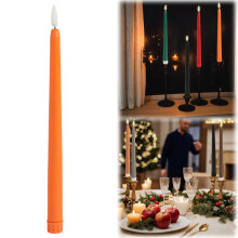 Batteridrevet LED flammeløs vokslook konisk lys flerfarvet flimrende lys til juledekorationer og fester