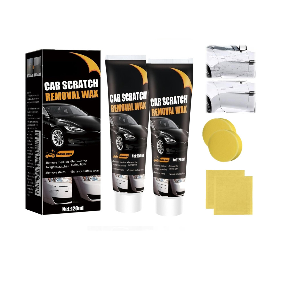 2Pcs Car Scratch Remover And Paint Kit For Deep Scratches, Quick With Glossy Finish 9771547553724