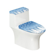 Snowflake Pattern Design Cozy Polyester Fabric Toilet Top Cover, Soft, Fits All Toilet Shapes 17x21 Inches Elastic Edge, Washable and Reusable
