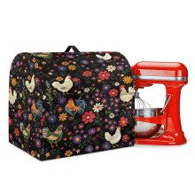 Köksblandarskydd – Vattentätt dammskydd för 6-8 liters köksmaskiner, kompatibel med KitchenAid, Rooster Floral Design
