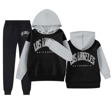 Girls 2 Piece Outfits Sweatsuits Letter Printed Pocket Long Sleeve Hoodies Ankle-Tied Pants Tracksuits Set Autumn Winter Stylish Outfit