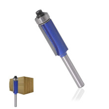 4Pcs Carbide Flush Trim Router Bits Set, 1/4" Shank, Top & Bottom Bearing, 1/2" Dia, 3/4"-1-1/2" Length
