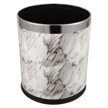 Marble Pattern Trash Can Waste Bin Bathroom Restroom Wicker Office