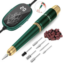 Digital Electric Nail Drill, 20000 RPM, 7 Bits + 26 Bands, for Manicures, Pedicures, Gel Removal – Home & Salon Use