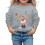 Kids Christmas Pullover Reindeer Print Round Neck Long 1