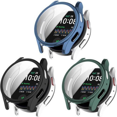 Compatível com Samsung Galaxy Watch7 44mm/40mm – Protetor de tela e capa protetora em TPU macio