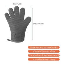 Heat-Resistant Oven Gloves with Silica Gel, Thickened & Insulated – Compatible with Microwave, Baking, High-Temp Cooking