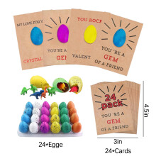 24 Pcs Valentines Cards for Kids,Valentines Card for School,Dinosaur Toys Kids' Valentine'S Day Card,Easter Valentine Greeting Cards Pack Gifts