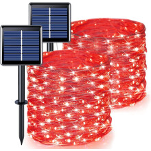2 Pack 100LED Solar Copper Wire Fairy Lights, Waterproof, Compatible with Outdoor Decor, Wedding, Christmas