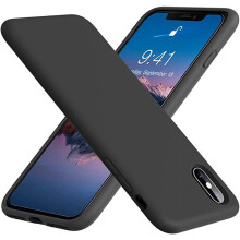 Compatible with IPhone 11 case, soft liquid silicone, ultra-thin rubber, whole body protection(Black)