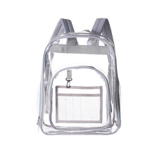 Heavy Duty Clear Backpack – Transparent Plastic Bookbag for School, Work, Stadium, Travel, Security, Festival, College (Gray)