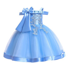 Toddler Little Girls Off Shoulder Bow Evening Gown Princess Pageant Dress For Birthday Parties & Stage Performances Leisure 5-6Y