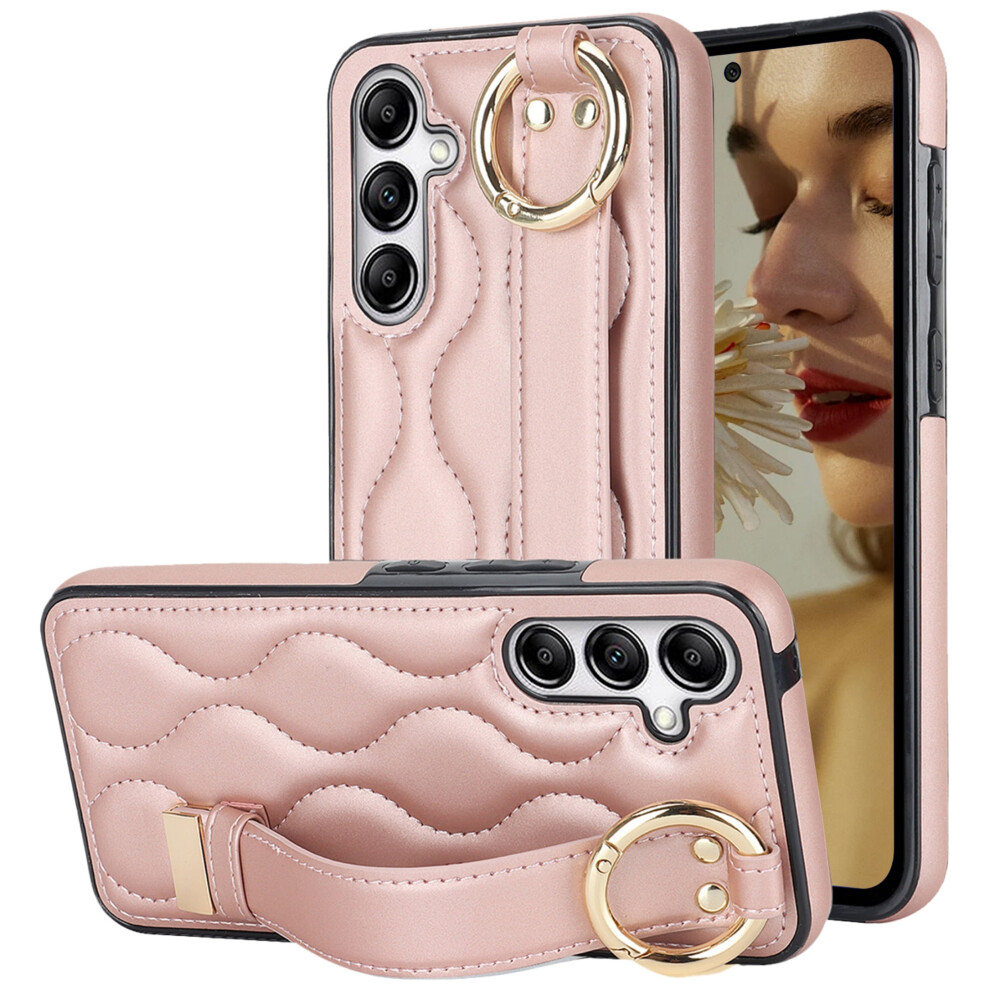 Ccsmall Pu Leather Case For Samsung Galaxy S25 Â Cute Wrist Strap, Kickstand & Finger Ring, Stylish Protective Cover, Compatible With S25, Zwd Rose 9479868023161