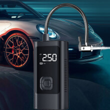 Inflador de neumáticos inalámbrico rápido con batería externa, pantalla LCD y luz LED – Compatible con vehículos de 12 V