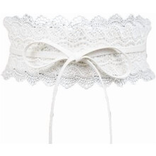 Blonde Sløyfe Høyt Midjebelte Dame Western Elastisk Snøring Opp Sløyfeknute Korsettbelte Stretch Bluse Jeans Kjole Skjørt Linning
